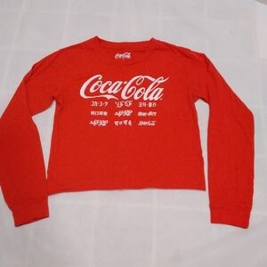 Coca Cola Long Sleeve Crop Top Small